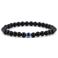Evil Eye Jewelry Bracelet Glass with Resin Round Unisex black 55mm Sold By PC