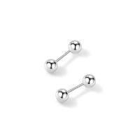 925 Sterling Silver Stud Earrings platinum color plated & for woman Sold By Pair