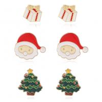 Christmas Brooches Zinc Alloy 6 pieces & Christmas Design & enamel nickel lead & cadmium free Sold By Set