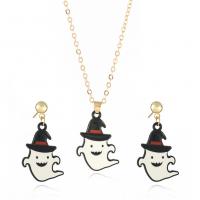 Zinc Alloy Jewelry Set earring & necklace with Acrylic 2 pieces & Halloween Jewelry Gift & for woman & enamel nickel lead & cadmium free Length Approx 17.72 Inch Sold By Set