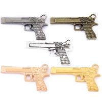 Zinklegierung Pistole Anhänger, plattiert, DIY, keine, frei von Nickel, Blei & Kadmium, 35x20mm, Bohrung:ca. 2mm, verkauft von PC