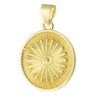 Brass Jewelry Pendants Round gold color plated fashion jewelry & DIY & for woman golden Approx 3mm Sold By Lot