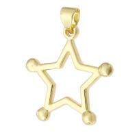 Brass Jewelry Pendants, Star, gold color plated, fashion jewelry & DIY & for woman, golden, 22x23x3mm, Hole:Approx 3mm, 10PCs/Lot, Sold By Lot