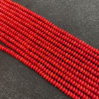 Perles de corail synthétiques, Plat rond, DIY & normes différentes pour le choix, rouge, Vendu par Environ 38 cm brin
