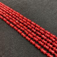 Perles de corail synthétiques, DIY, rouge, 5x10mm, Vendu par Environ 38 cm brin