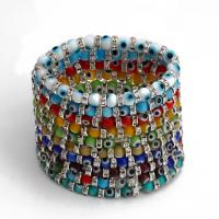 Bracelet Evil Eye bijoux, chalumeau, avec plastique, pour femme & avec strass, plus de couleurs à choisir, 6mm, Longueur:Environ 18 cm, Vendu par PC