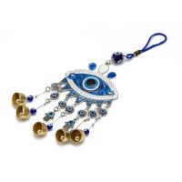 Bag Purse Charms Keyrings Keychains Brass with Lampwork plated Unisex & evil eye pattern blue nickel lead & cadmium free 312mm Sold By PC