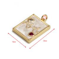 Zinc Alloy Rhinestone Pendants gold color plated Unisex & enamel & with rhinestone & hollow Sold By PC