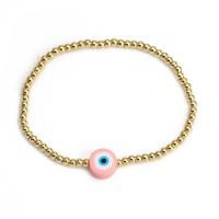 Evil Eye Jewelry Bracelet, Brass, with Polymer Clay, gold color plated, for woman, more colors for choice, nickel, lead & cadmium free, 10mm, Inner Diameter:Approx 50mm, Sold By PC
