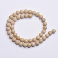 Natural Grain Stone Beads, Round, polished, DIY & different size for choice, beige, Sold Per Approx 14.96 Inch Strand