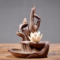 Backflow Incense Burner, Porcelain, handmade, for home and office & durable & multifunctional, 165x80x200mm, Sold By PC