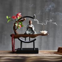 Backflow Incense Burner Porcelain handmade for home and office & durable & with LED light & multifunctional  Sold By PC