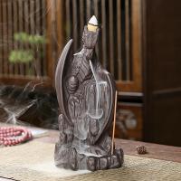 Backflow Incense Burner, Purple Clay, handmade, for home and office & durable & multifunctional, 95x95x195mm, Sold By PC