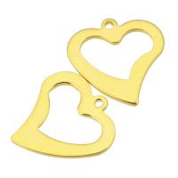 Stainless Steel Heart Pendants, 201 Stainless Steel, Galvanic plating, fashion jewelry & Unisex, golden, 15x16x1mm, Hole:Approx 1mm, Sold By PC