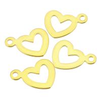 Stainless Steel Heart Pendants, 201 Stainless Steel, Galvanic plating, fashion jewelry & Unisex, golden, 14x13x1mm, Hole:Approx 1.5mm, Sold By PC