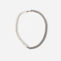 Collar de perlas de plástico, acero inoxidable 304, con Perlas plásticas, Esférico, pulido, Joyería & longitud diferente para la opción & unisexo, color mixto, 8mm, Vendido por UD
