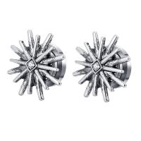 Piercing Tunnel, 304 Stainless Steel, Polygon, polished, Unisex & different size for choice & with rhinestone, original color, Sold By PC