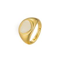 Кольца из латуни, Латунь, плакирован золотом, Регулируемый & Женский & эмаль, Много цветов для выбора, 20mm, продается PC
