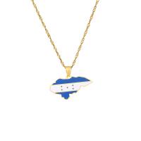 Titanium Steel Sweater Necklace, gold color plated, fashion jewelry & Unisex & enamel, more colors for choice, 33x20mm, Length:Approx 19.68 Inch, Sold By PC
