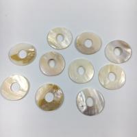 Shell Hangers, Freshwater Shell, Donut, DIY, beige, 40mm, Verkocht door PC