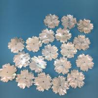 White Lip Shell Hair Stick Findings Flower Carved DIY white 20mm Sold By PC