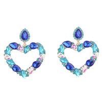 Rhinestone Earring Zinc Alloy with Glass Rhinestone fashion jewelry & for woman & with rhinestone & hollow nickel lead & cadmium free Sold By Pair