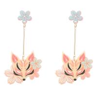 Zinc Alloy Drop Earrings with Acetate Fox fashion jewelry & for woman nickel lead & cadmium free Sold By Pair