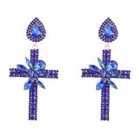 Rhinestone Earring, Tibetan Style, fashion jewelry & for woman & with rhinestone, more colors for choice, nickel, lead & cadmium free, 99x47mm, Sold By Pair