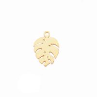 Brass Jewelry Pendants, 304 Stainless Steel, Leaf, Vacuum Ion Plating, Unisex, golden, 8.90x12.70mm, Approx 20PCs/Bag, Sold By Bag
