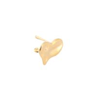 Brass Earring Stud Component, Heart, real gold plated, DIY, nickel, lead & cadmium free, 12x10.57mm, Approx 20PCs/Bag, Sold By Bag