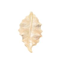 Brass Jewelry Pendants, Leaf, real gold plated, for woman, nickel, lead & cadmium free, 23x44mm, Approx 20PCs/Bag, Sold By Bag