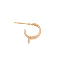 Brass Earring Stud Component real gold plated DIY nickel lead & cadmium free 10mm Approx Sold By Bag