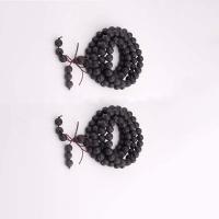 Wrap Bracelet, Lava, Round, multilayer & Unisex & different size for choice, black, 108PCs/Strand, Sold Per Approx 35.4 Inch Strand