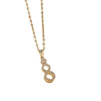 Titanium Steel Necklace with 1.97 extender chain Calabash gold color plated for woman & with rhinestone gold Length 15.75 Inch Sold By PC