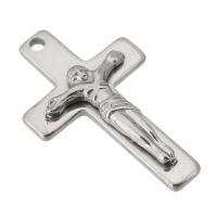Stainless Steel Cross Pendants, 201 Stainless Steel, fashion jewelry & Unisex, original color, 22x36x5mm, Hole:Approx 2mm, Sold By PC