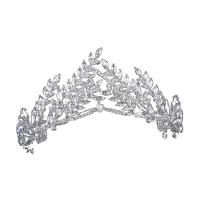 Bridal Tiaras Zinc Alloy with Crystal silver color plated for woman & with rhinestone silver color nickel lead & cadmium free 140*60mm 300mm Sold By PC