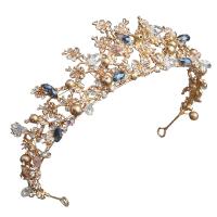Bridal Tiaras Zinc Alloy with Crystal gold color plated fashion jewelry & for woman & with rhinestone golden nickel lead & cadmium free Sold By PC