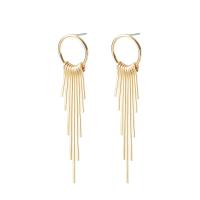 Fashion Fringe Earrings Iron fashion jewelry & for woman golden nickel lead & cadmium free 53mm 15mm Sold By Pair