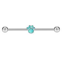 304 Stainless Steel straight barbell, Claw, polished, fashion jewelry & enamel, silver color, 1.20x38x5mm, Sold By PC