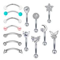 304 Stainless Steel Piercing Earring Vacuum Ion Plating fashion jewelry & micro pave cubic zirconia Sold By Set