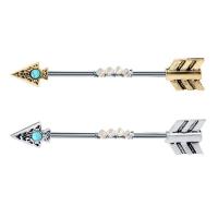 304 Stainless Steel Piercing Earring with turquoise arrowhead Vacuum Ion Plating fashion jewelry & Unisex Sold By PC