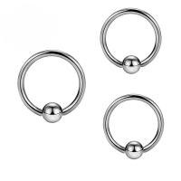 Titanium Neus Piercing Jewelry, Donut, gepolijst, mode sieraden & uniseks, zilver, 0.80x8x3mm, Verkocht door PC