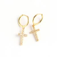925 Sterling Silver Drop &  Dangle Earrings Cross plated for woman & with rhinestone Sold By Pair