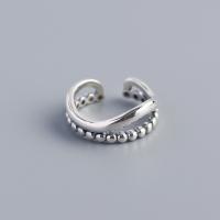Sterling Silver šperky prst prsten, 925 Sterling Silver, Dvojitá vrstva & Nastavitelný & pro ženy, Prodáno By PC