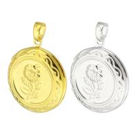 Brass Locket Pendants, Flat Round, plated, DIY, more colors for choice, 20x23x5mm, Hole:Approx 3mm, Inner Diameter:Approx 14mm, Sold By PC