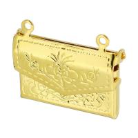 Bijoux pendentifs en laiton, sac à main, Placage de couleur d'or, DIY & double trou, 22x17x3.50mm, Trou:Environ 1mm, Vendu par PC