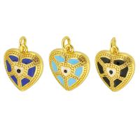 Brass Heart Pendants high quality gold color plated enamel Approx 4mm Sold By PC