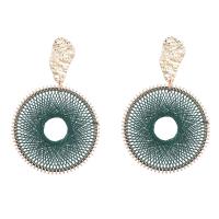 Zinc Alloy Drop Earrings with Cotton Thread fashion jewelry & for woman nickel lead & cadmium free Sold By Pair