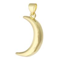 Brass Jewelry Pendants, Moon, gold color plated, fashion jewelry & DIY & for woman, golden, 14x24x4mm, Hole:Approx 3mm, 10PCs/Lot, Sold By Lot