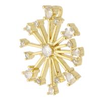 Cubic Zirconia Micro Pave Brass Pendant, gold color plated, fashion jewelry & DIY & micro pave cubic zirconia & for woman, golden, 22x26x6.50mm, Hole:Approx 3mm, 10PCs/Lot, Sold By Lot